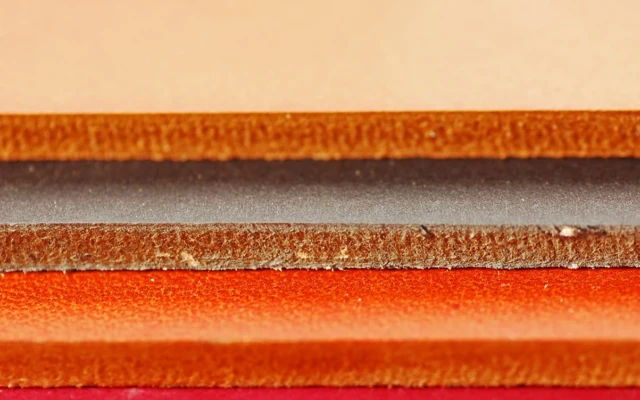 Leather floor tiles
