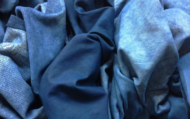 Indigo leather