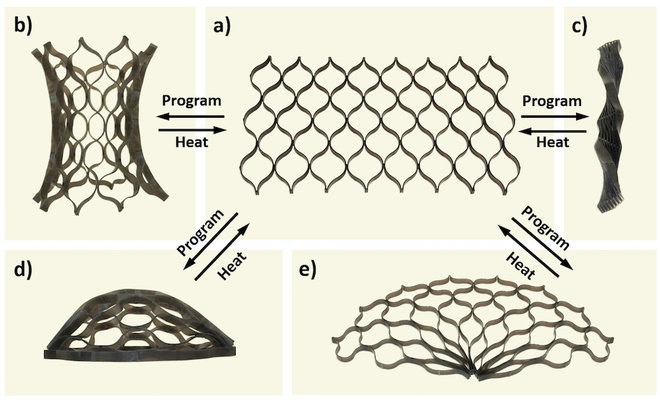 4D printed object morphs when heat is added