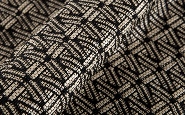 Hand loomed leather & silk