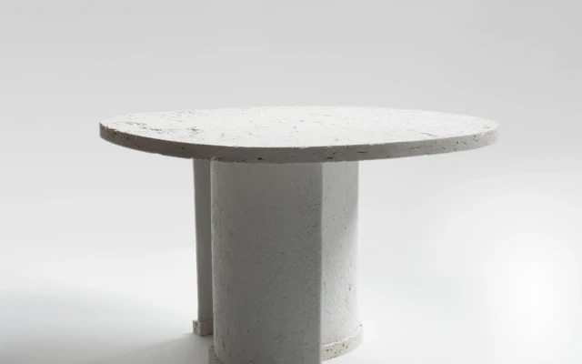 Chaud side tables are made with recycled paper and stone dust