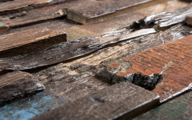 Old boat wood mosaic