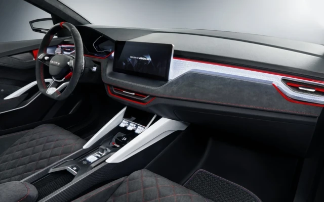 New Skoda Vision RS’s interior sports vegan materials