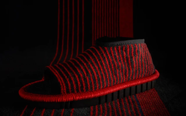 Shoes made with material from the automotive industry