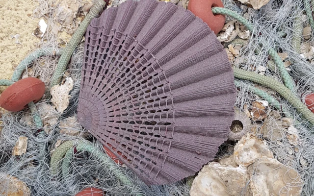 Fishing nets turned into 3D printed shells