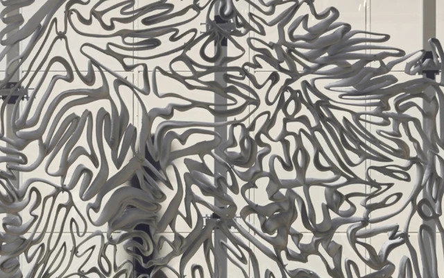 A metal façade from a 3D printed mould