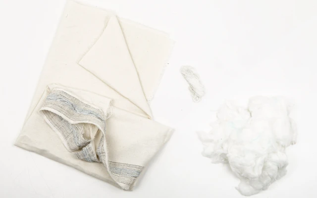 Discarded tampon fabric