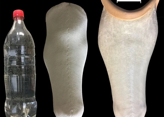 Prosthetic limbs made from recycled plastic bottles
