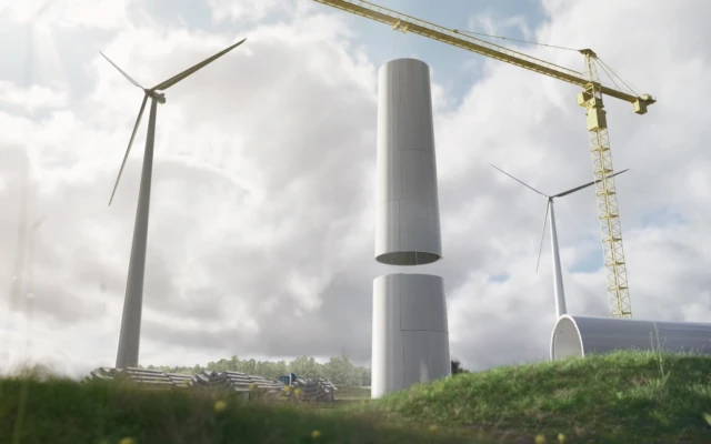 Wind turbines made from engineered wood