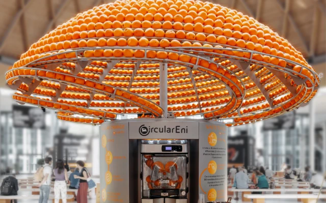 3D printed cups made of orange peels