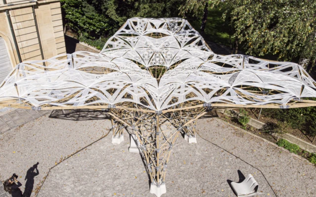 A lightweight bamboo pavilion made with digital fabrication