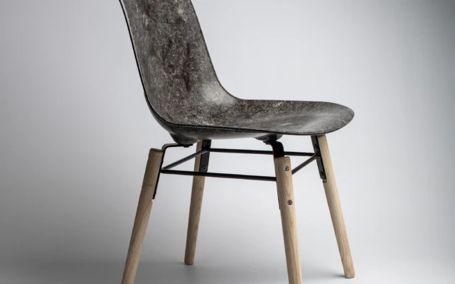 A chair made of solid wool