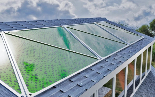 Electricity-generating and CO2-absorbing bio-panels