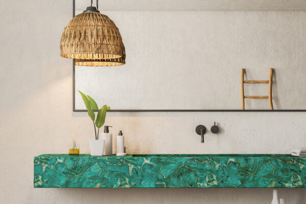 Close,Up,Of,Marble,Bathroom,Sink,Standing,In,Room,With