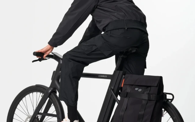 A bicycle bag made of oil from recycled tires
