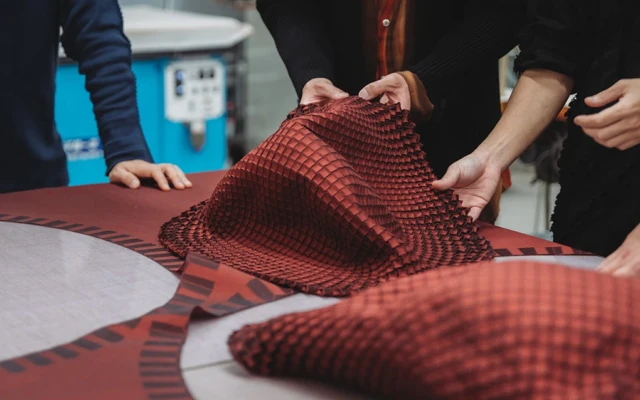 Fabric that takes a 3D shape when steamed