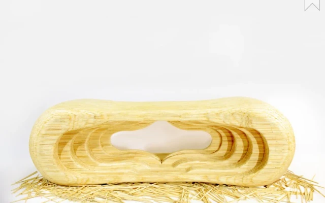 A bench made of chopsticks