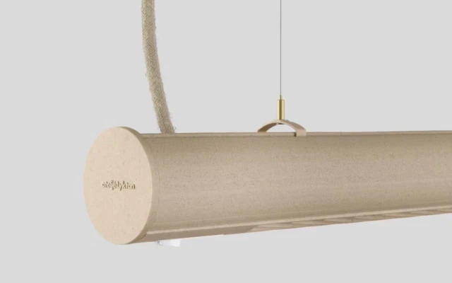 An office lamp made of hemp