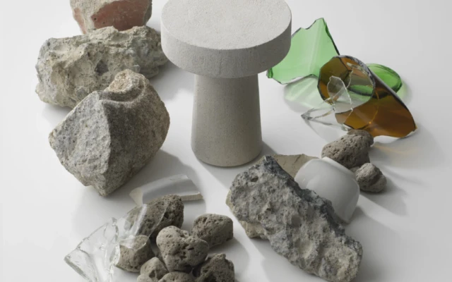 A portable light made of industrial waste