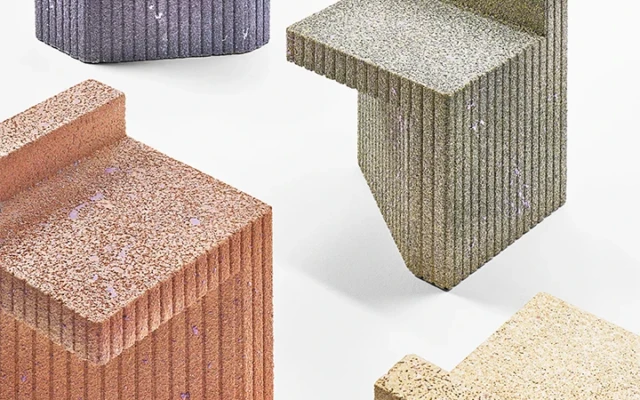 A lightweight concrete-look stool