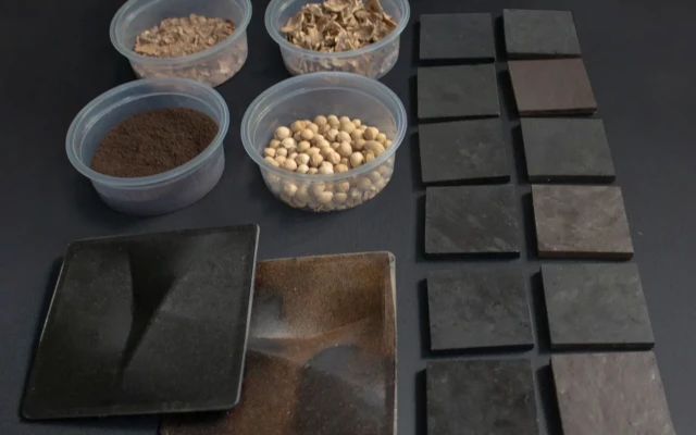 Rain-Resistant Façade Panels Made from Walnut Shells