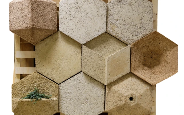 Hempcrete façade element