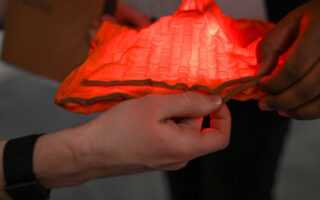 Multistable Knitted Textiles Snap Between Different Shapes